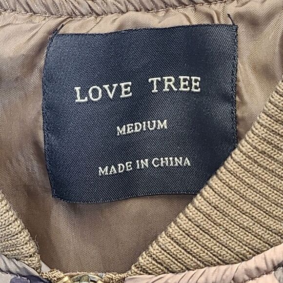 Love Tree Camo Full Zip Bomber Jacket Camouflage Long Sleeve Nylon M - Picture 13 of 16